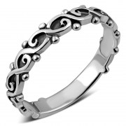 Spiral Silver Band Ring, rp304